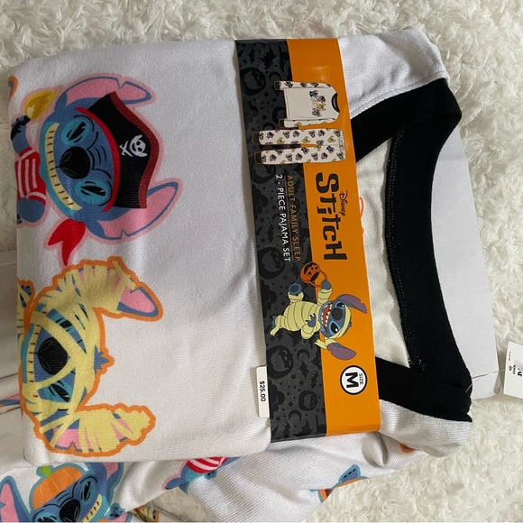 Disney women’s Pajama Set - White with Colorful Cartoon Characters - Picture 12 of 13